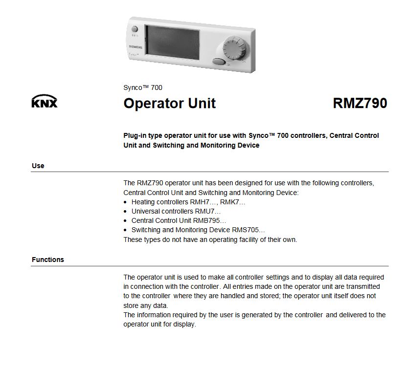 پنل نمایشگر کنترلر های زیمنس سری RMZ